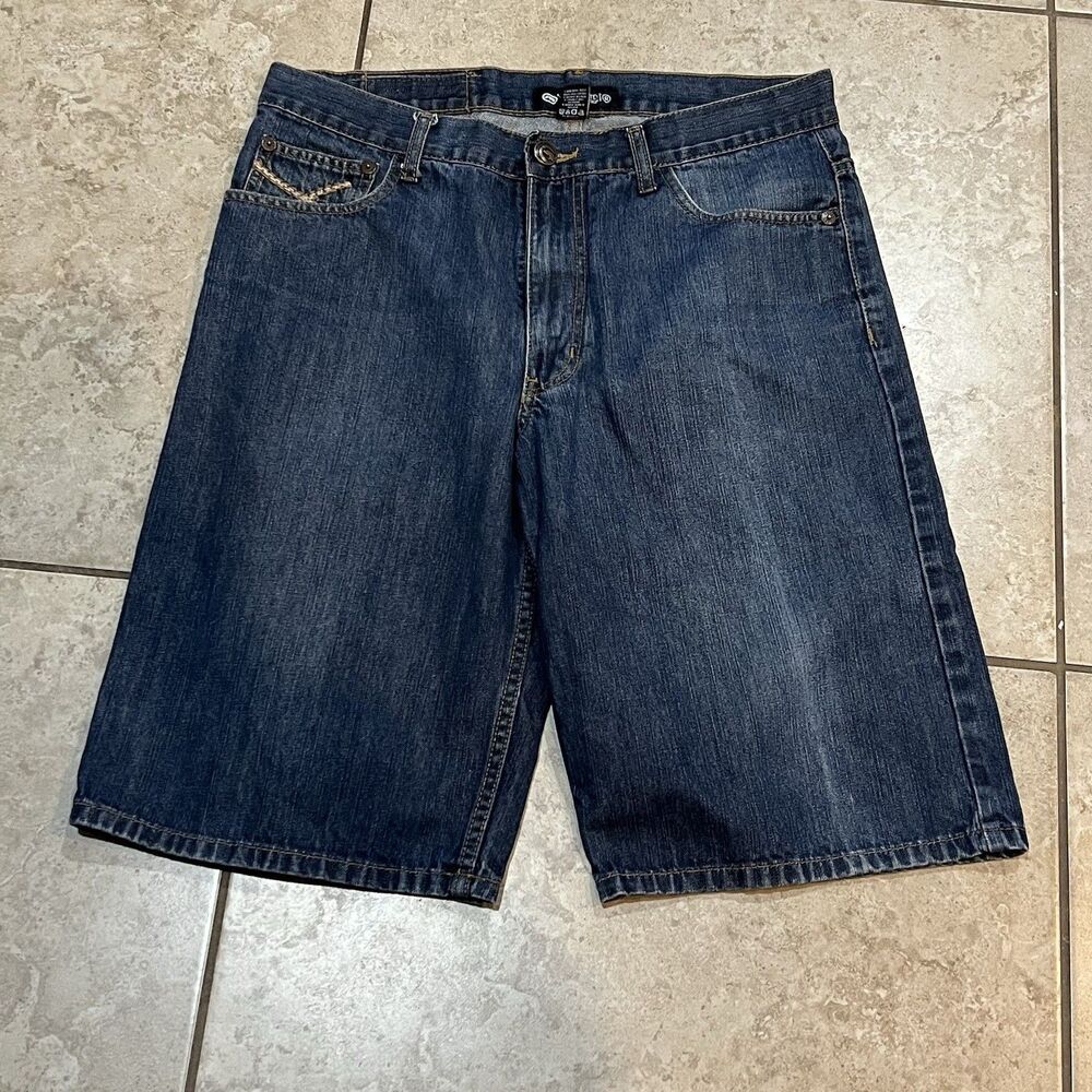 Ecko Unltd Y2K Baggy Embroidered Logo Men's Denim Jorts Tag Size:34 (Actual: 36) - Picture 1 of 4